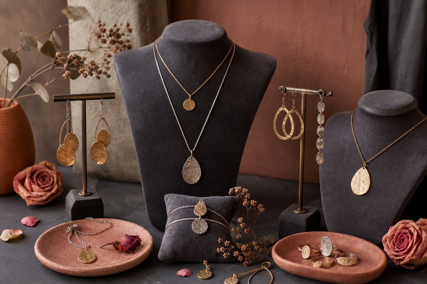 Handcrafted brass jewelry